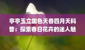 亭亭玉立国色天香四月天科普：探索春日花卉的迷人魅力与生态价值