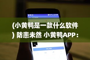 (小黄鸭是一款什么软件) 防患未然 小黄鸭APP：防风险软件，如何高效保护个人数据安全