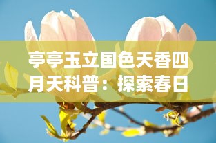 亭亭玉立国色天香四月天科普：探索春日花卉的迷人魅力与生态价值