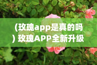 (玫瑰app是真的吗) 玫瑰APP全新升级 探索爱情的无限可能，让玫瑰引领你的浪漫之旅