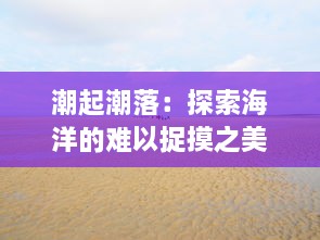 潮起潮落：探索海洋的难以捉摸之美与其对全球生态环境与人类生活的影响