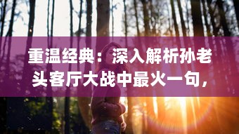 重温经典：深入解析孙老头客厅大战中最火一句，究竟蕴含着怎样的智慧与勇气?