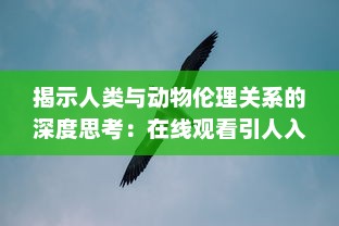 揭示人类与动物伦理关系的深度思考：在线观看引人入胜的环保电影