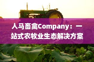 人马畜禽Company：一站式农牧业生态解决方案提供商，推动农业产业链绿色升级