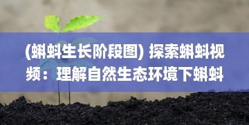 (蝌蚪生长阶段图) 探索蝌蚪视频：理解自然生态环境下蝌蚪的生长变化和行为特质