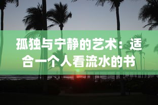 孤独与宁静的艺术：适合一个人看流水的书 ，一种独享自然与内心宁静世界的阅读体验