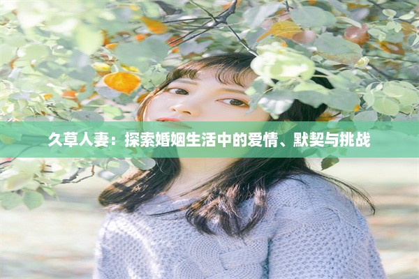 久草人妻：探索婚姻生活中的爱情、默契与挑战